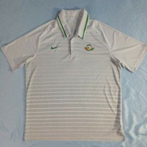 Nike Oregon Ducks Polo Shirt - Men's Size XL - Dri-Fit - Striped
